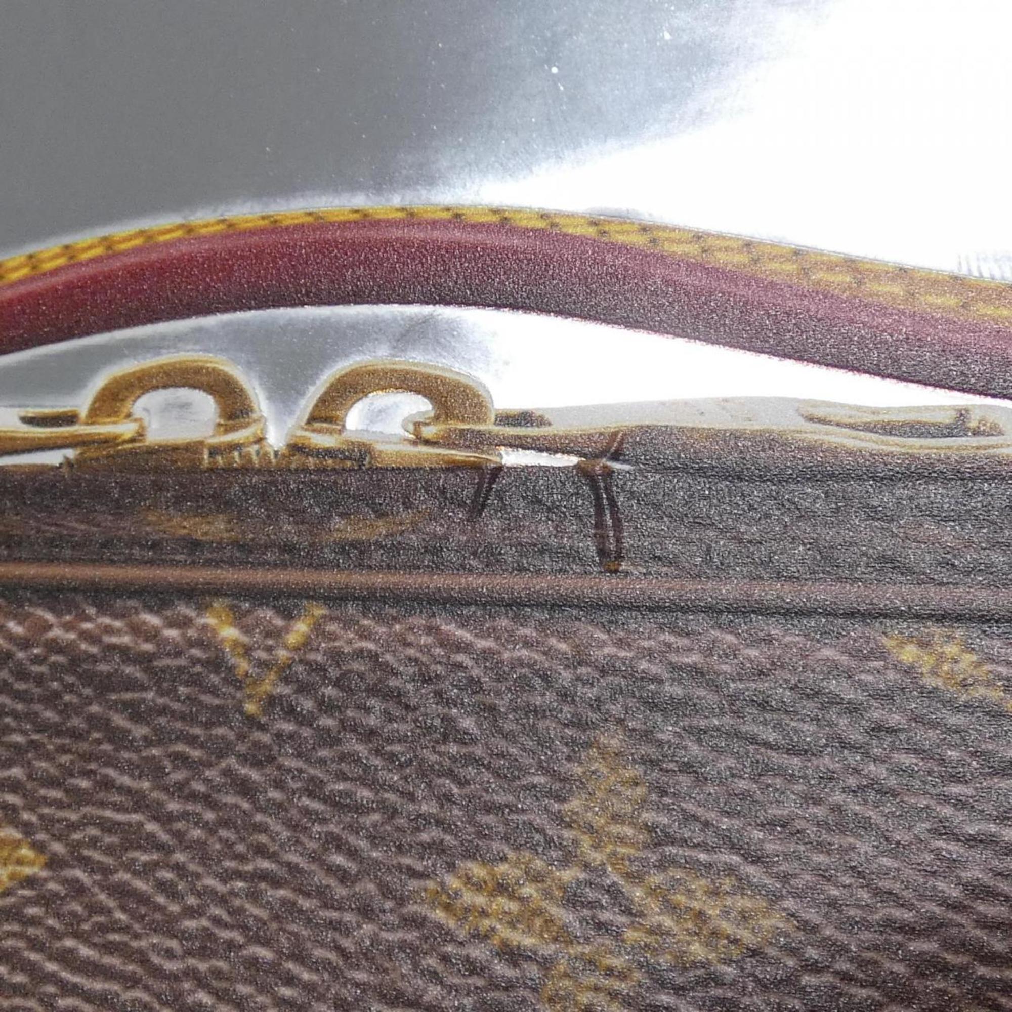 Louis Vuitton Marron Silver Coated Canvas Handbag