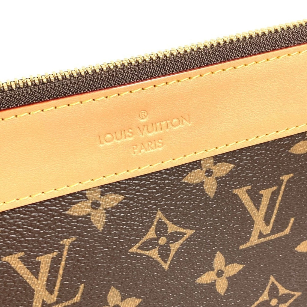Louis Vuitton Brown Monogram Clutch Bag Pochette Pouch