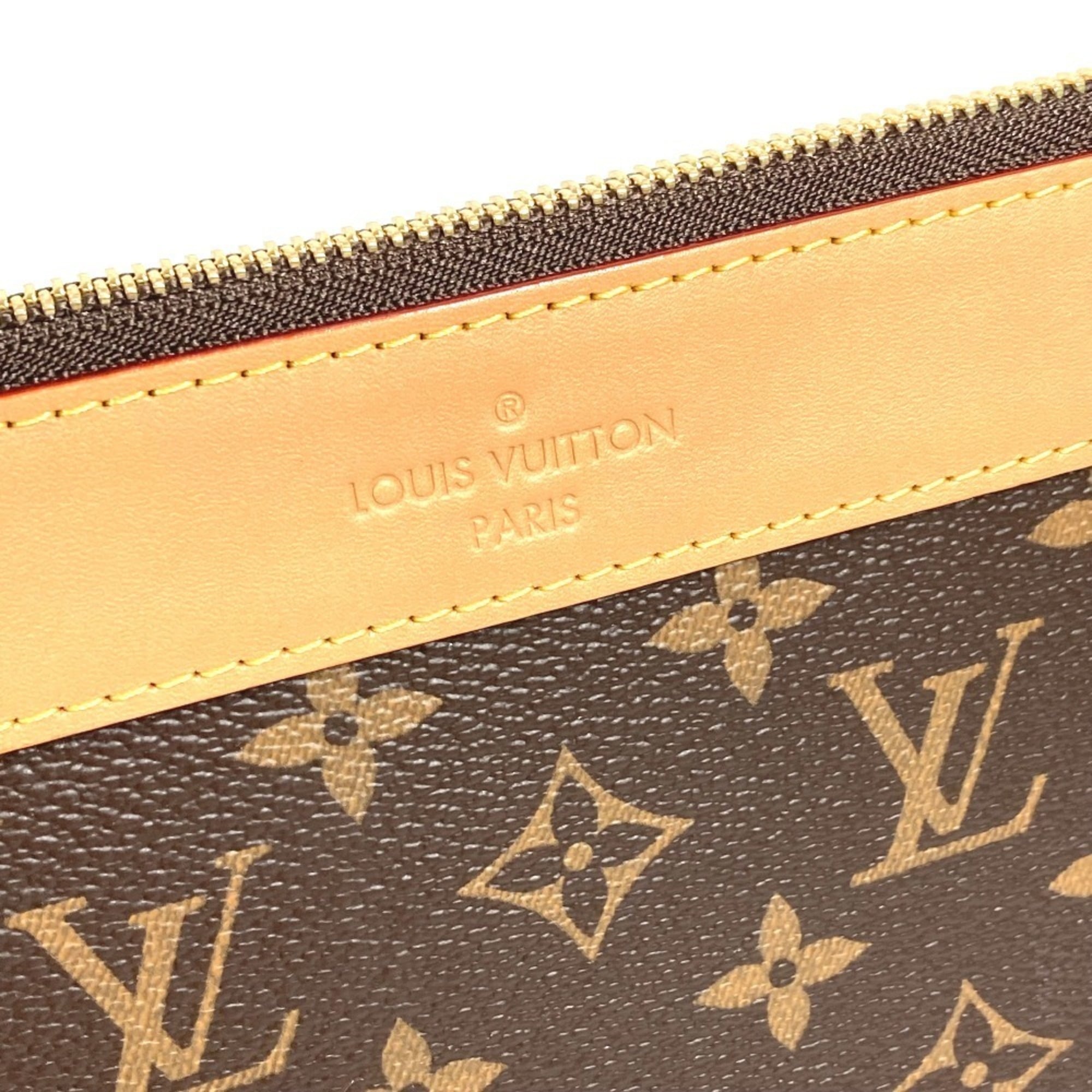 Louis Vuitton Brown Monogram Clutch Bag Pochette Pouch