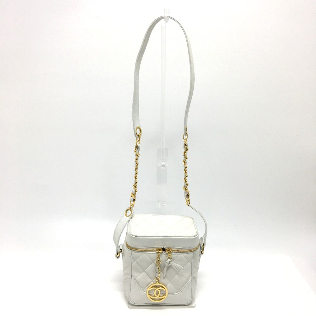 Chanel White Leather Shoulder Bag
