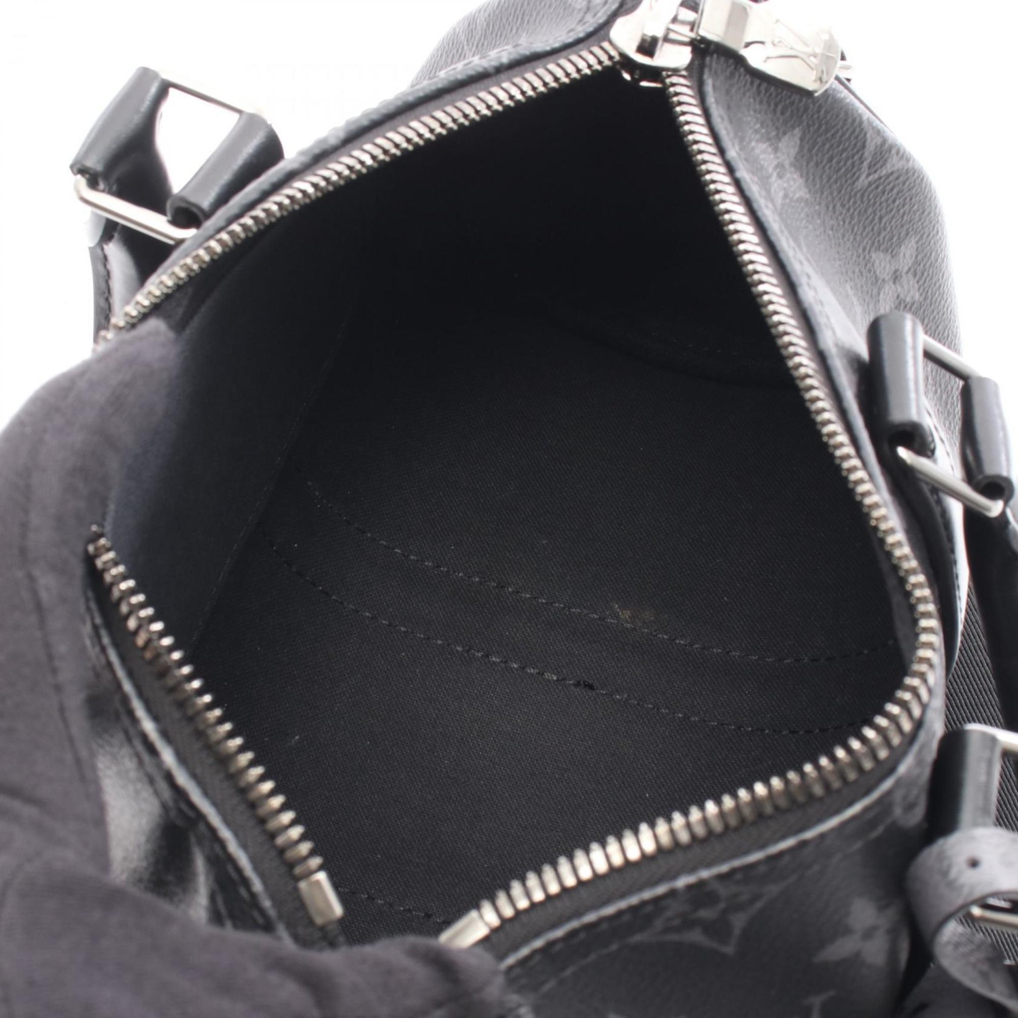 Louis Vuitton Black Gray Coated Canvas Leather Handbag