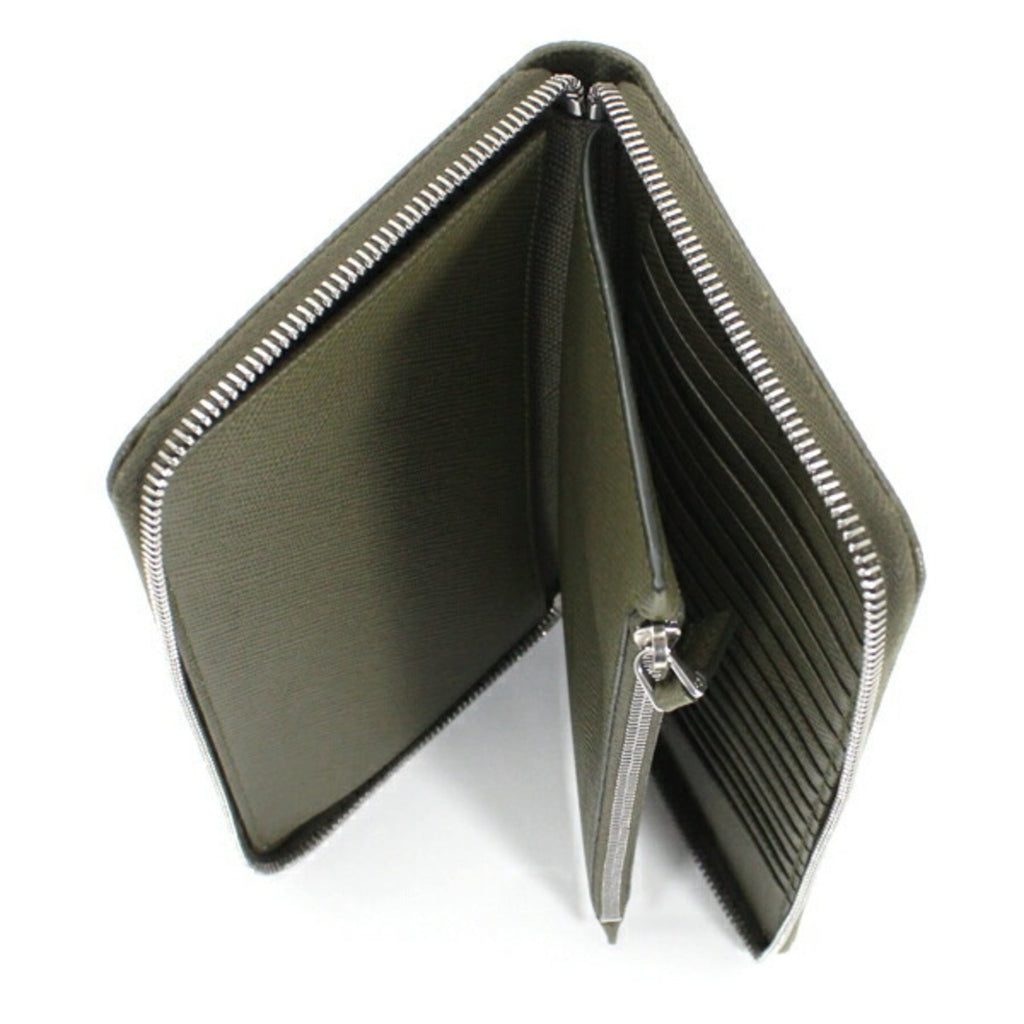 Prada Khaki Saffiano Long Wallet (Bi-Fold)
