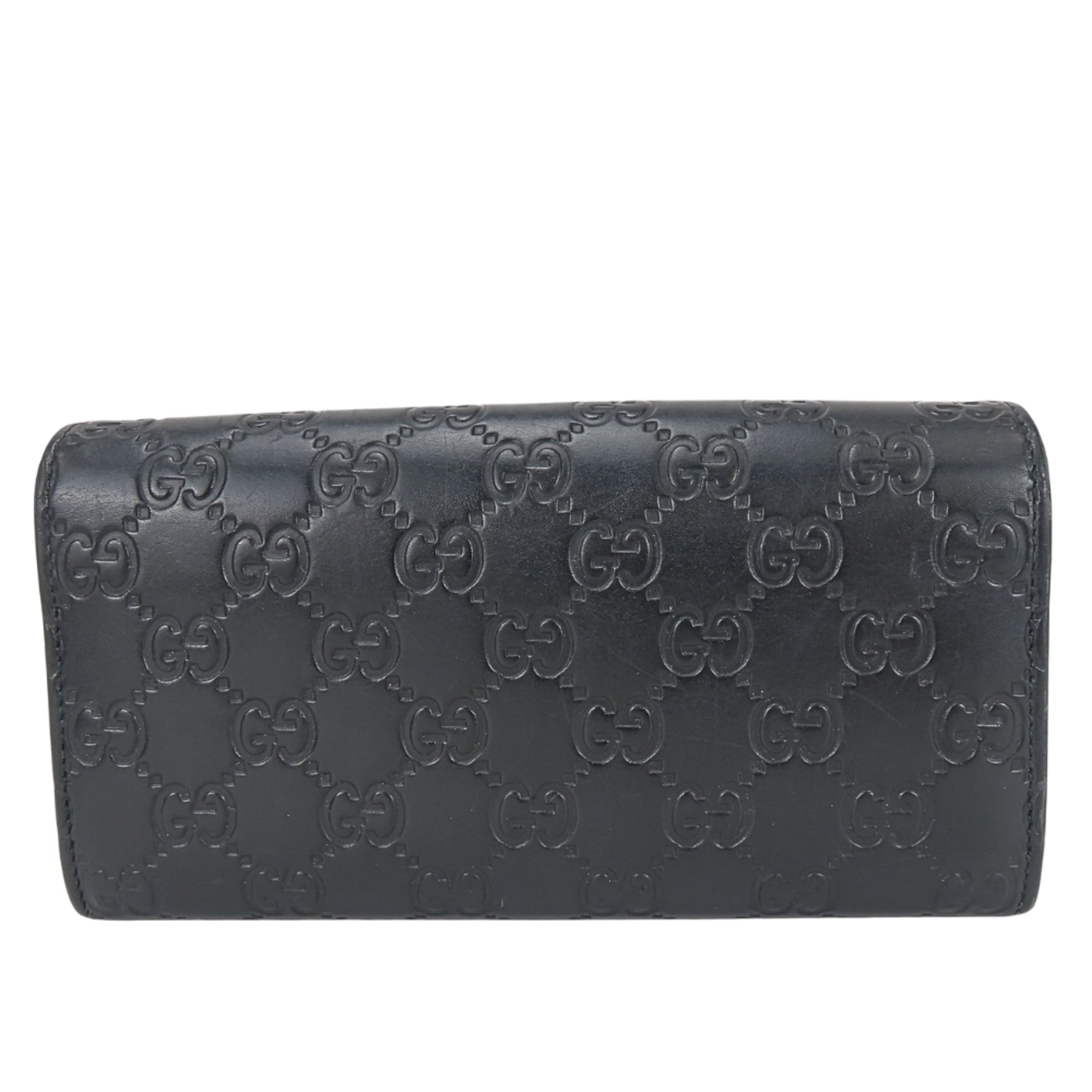 Gucci Black Gg Leather Wallet (Bi-Fold) (Pre-Owned)