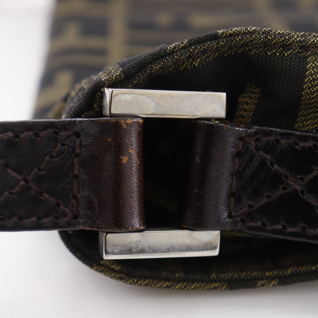 Fendi Brown Nylon Canvas Shoulder Bag