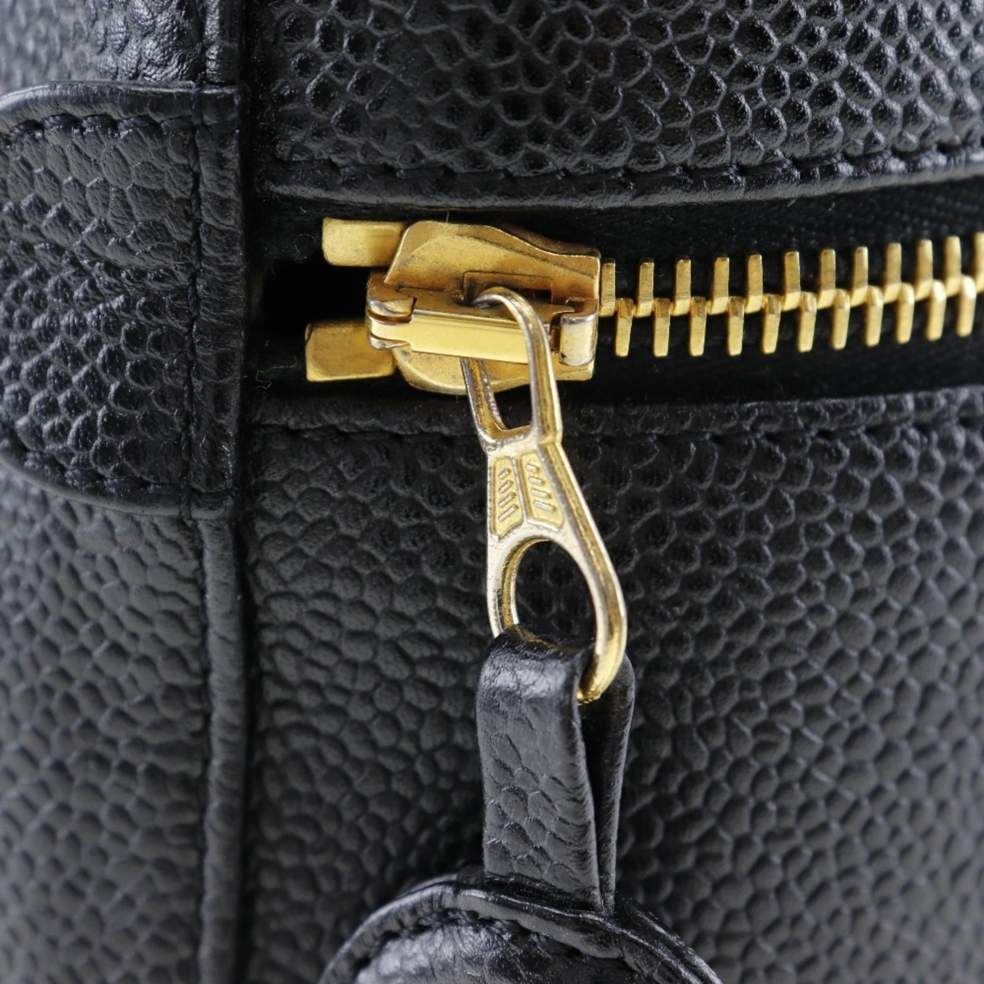 Chanel Black Caviar Leather Handbag Pouch