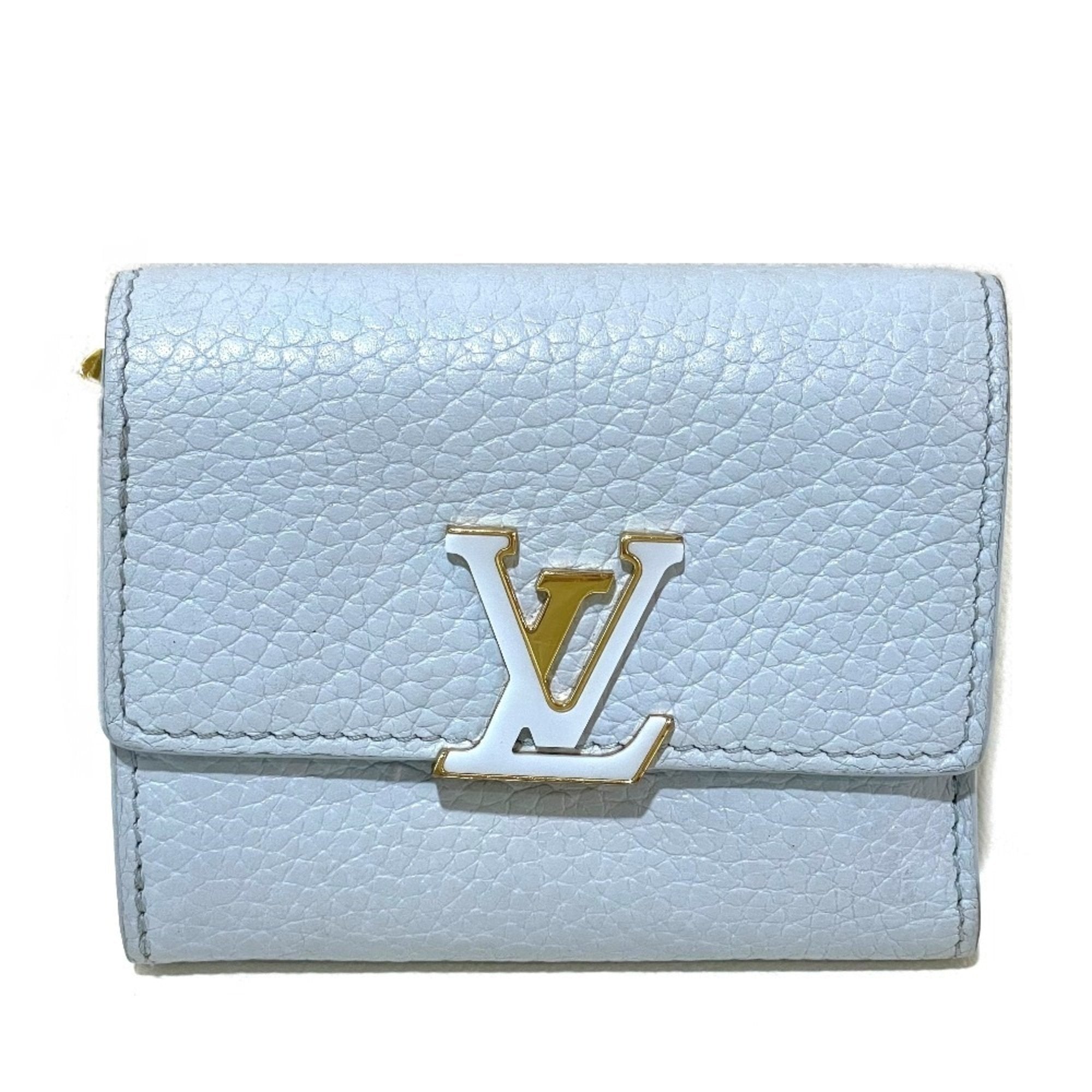Louis Vuitton Blue Leather Wallet (Tri-Fold)