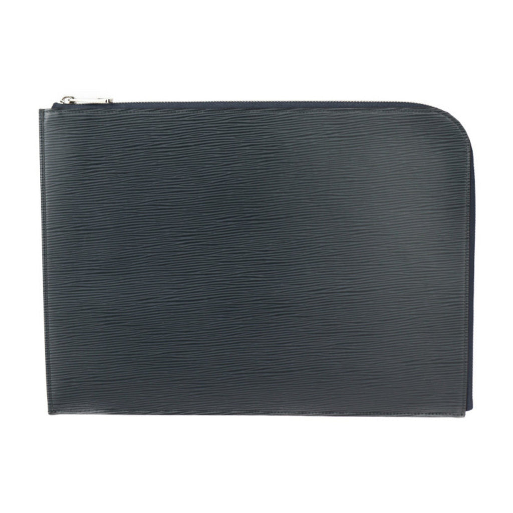 Louis Vuitton Navy Blue Leather Clutch Bag Handbag Pochette Pouch