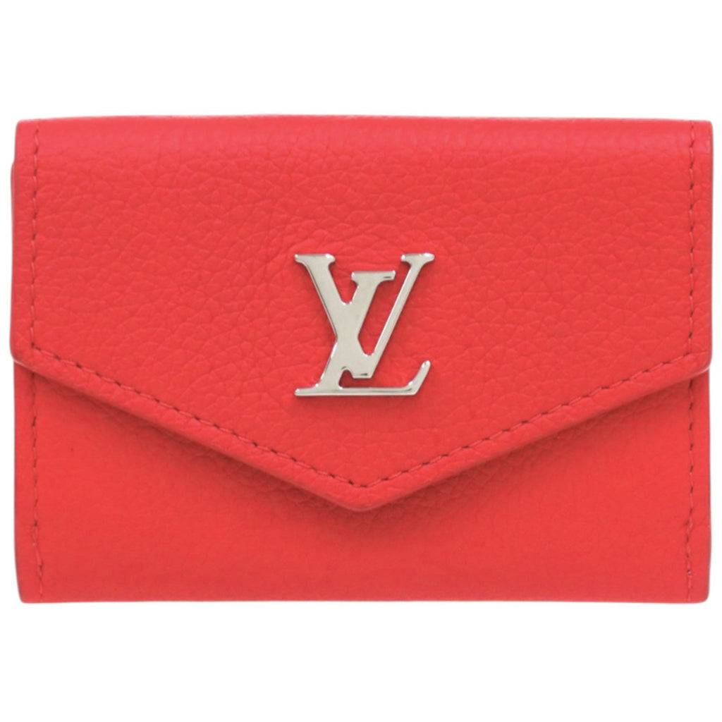 Louis Vuitton Red Color Leather Wallet (Tri-Fold)