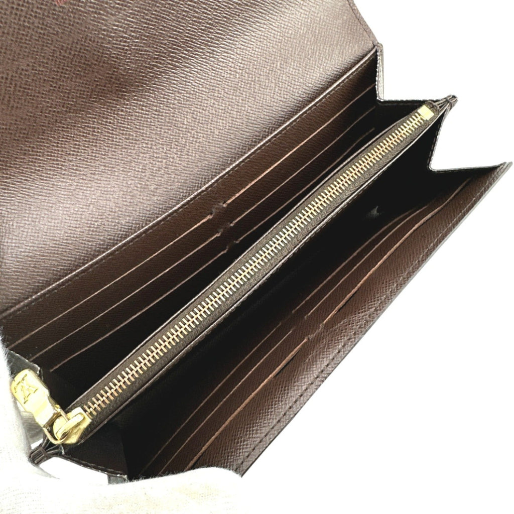 Louis Vuitton Brown Damier Canvas Long Wallet (Tri-Fold)