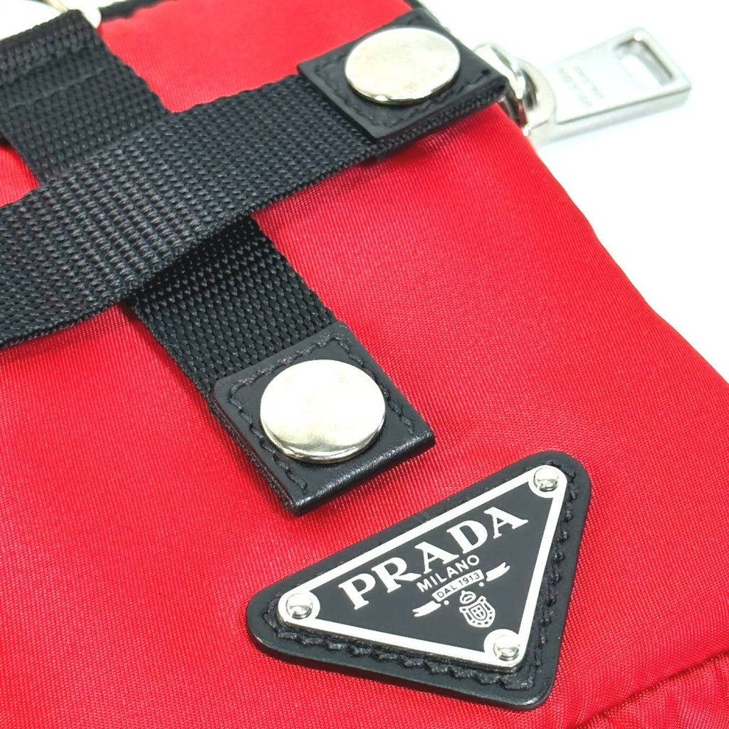 Prada Black Red Color Nylon Pouch