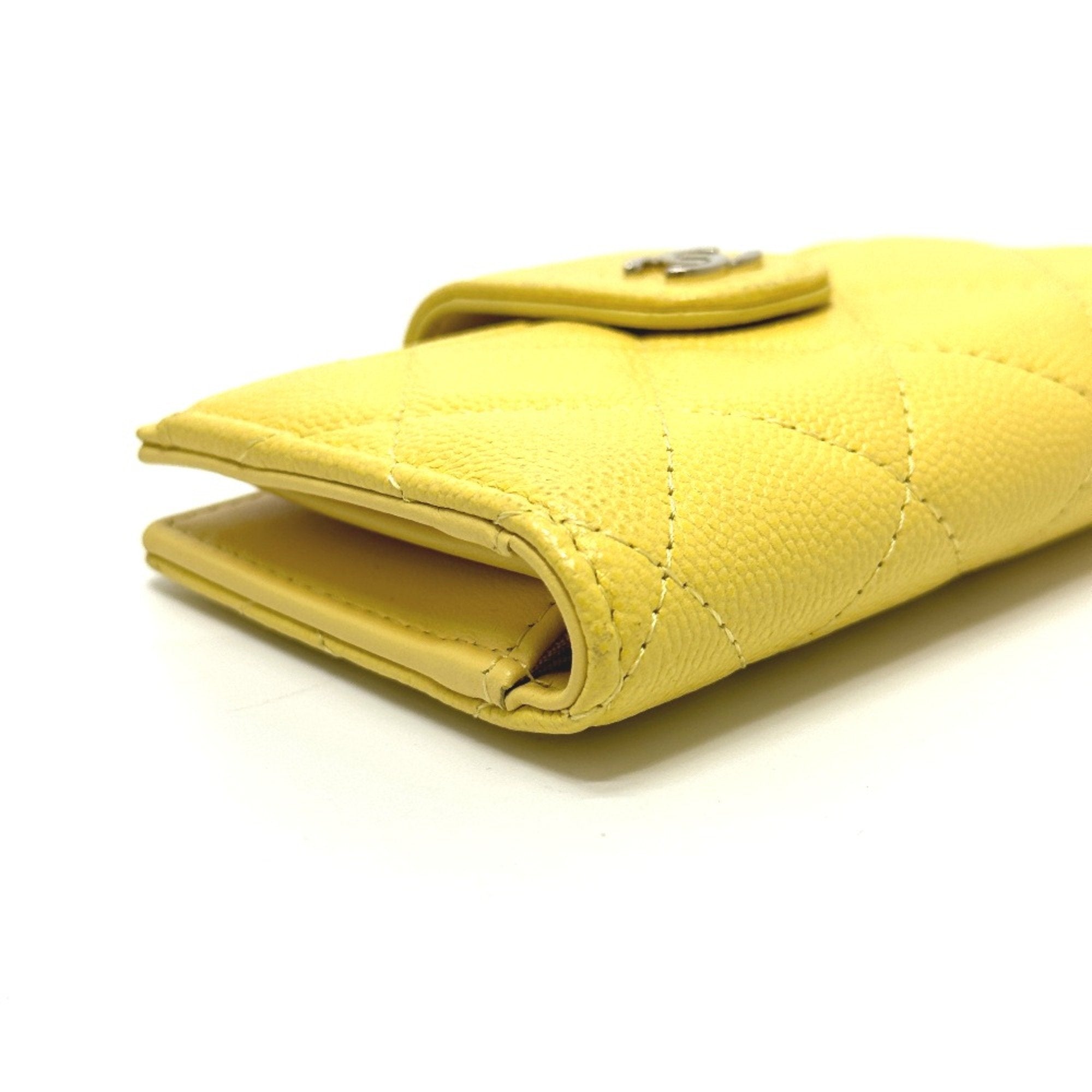 Chanel Yellow Leather Coin Purse/Coin Case