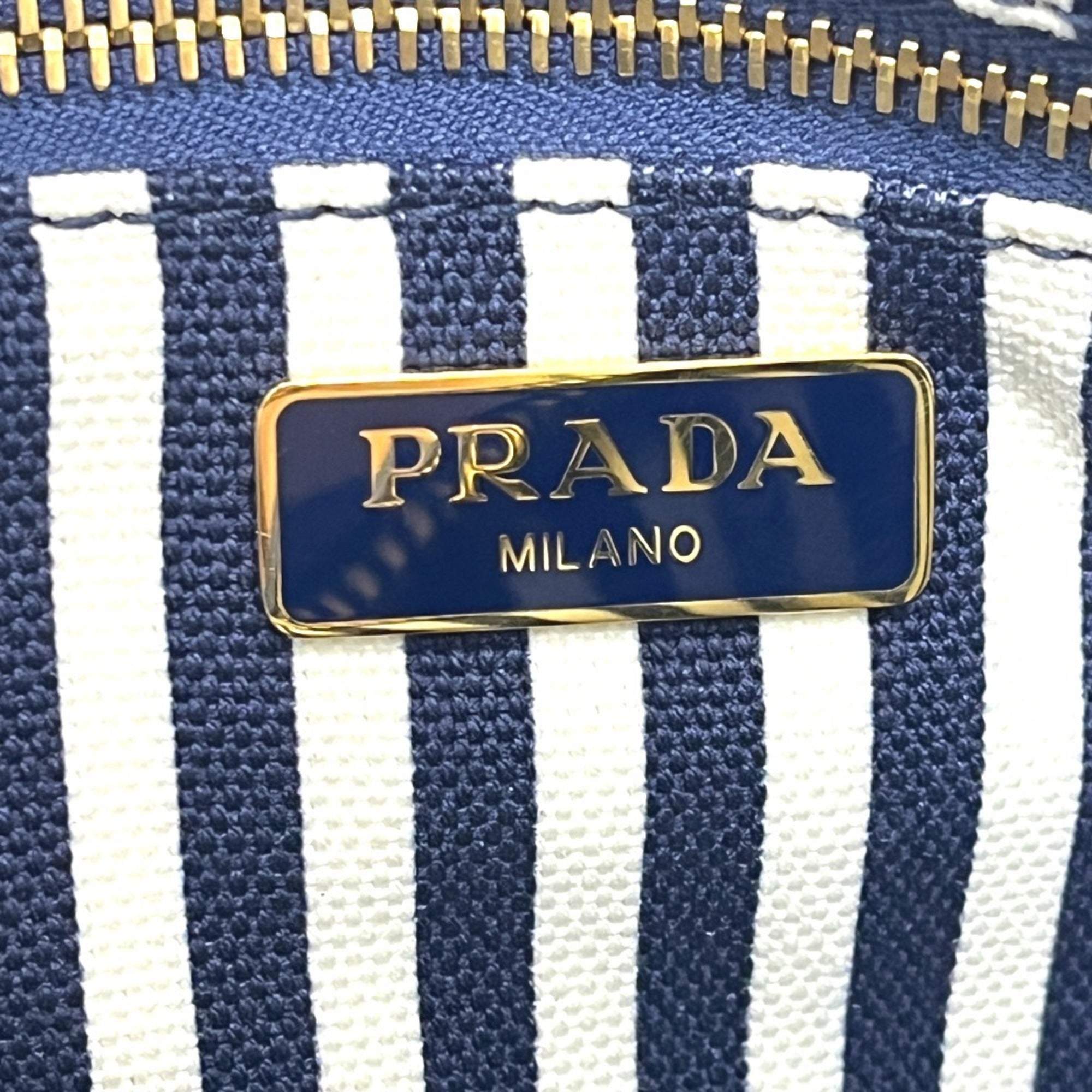 Prada Blue Canvas Pouch