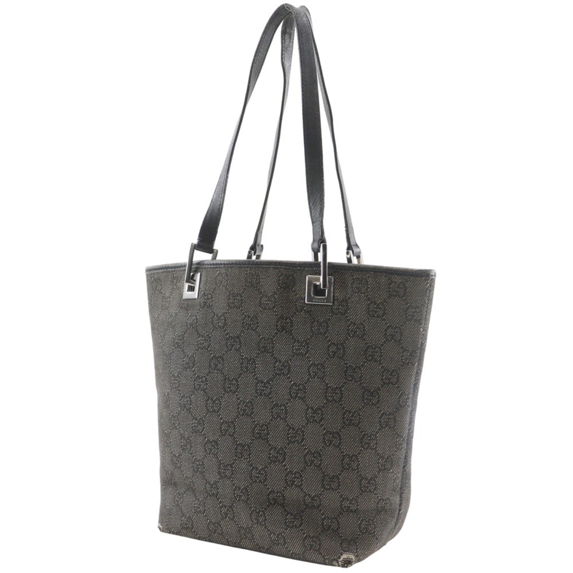 Gucci Black Denim Handbag Tote Bag (Pre-Owned)