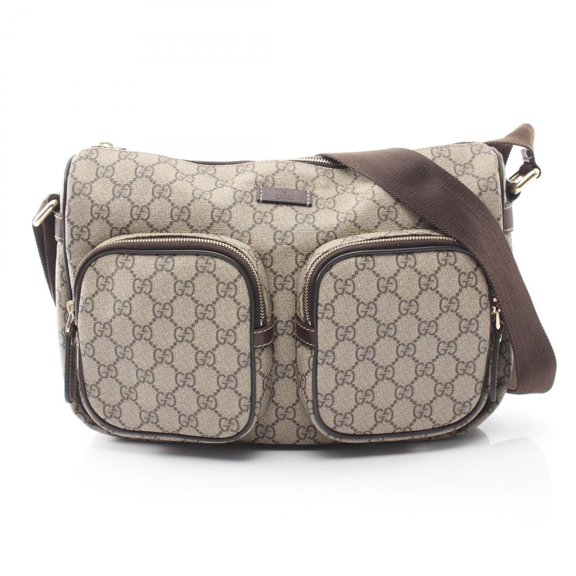 Gucci Beige Brown Pvc Leather Handbag Shoulder Bag (Pre-Owned)