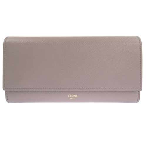 Celine Gray Leather Long Wallet (Bi-Fold)