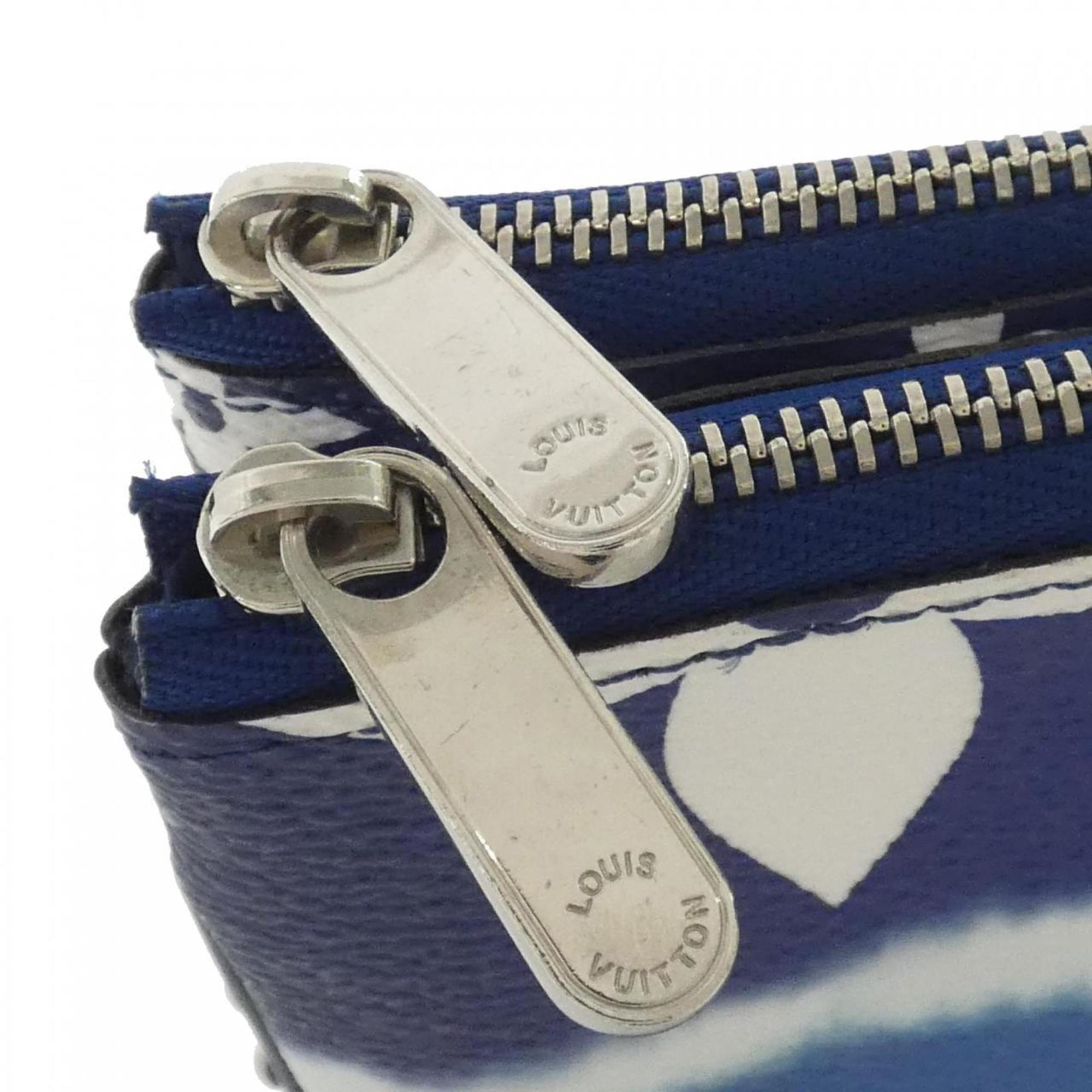 Louis Vuitton Blue Coated Canvas Pochette Shoulder Bag