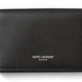 Saint Laurent Silver Black Leather Coin Purse/Coin Case (Pre-Owned)