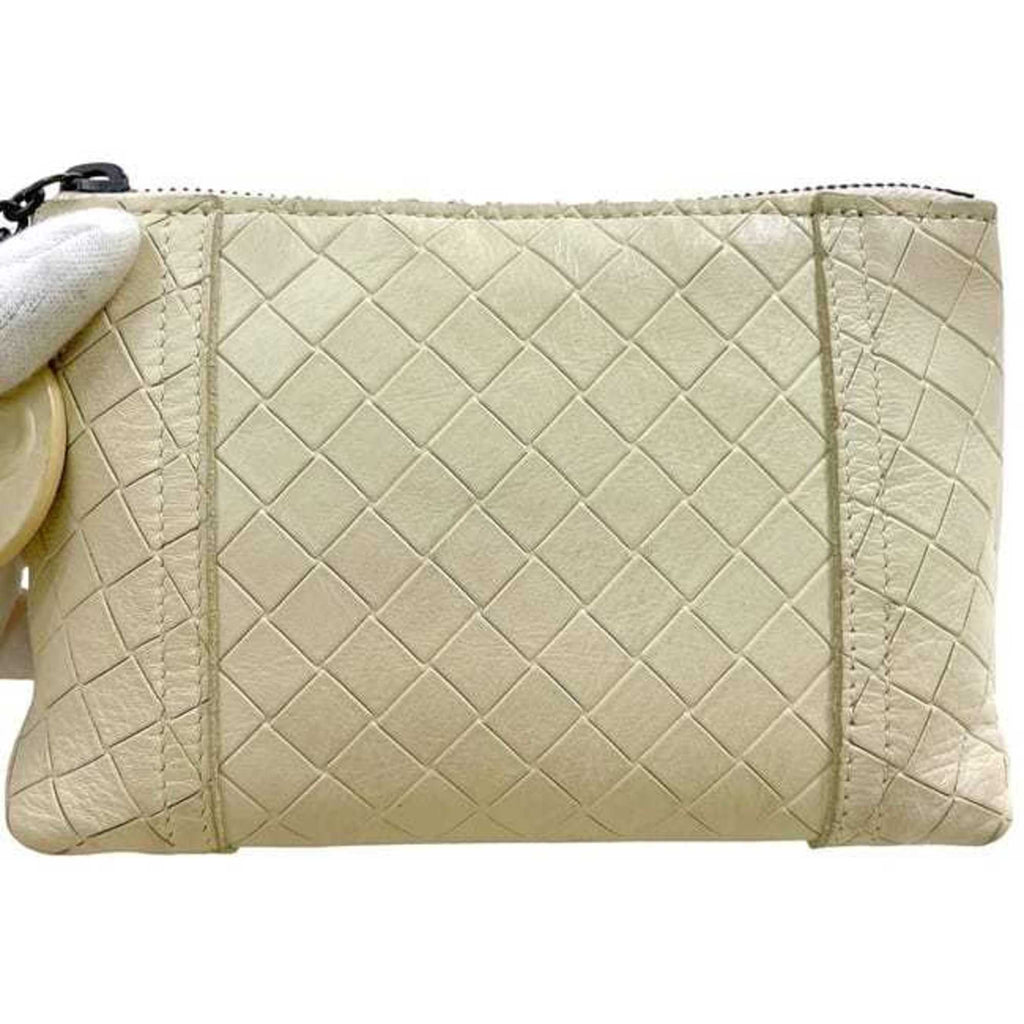 Bottega Veneta White Leather Pouch