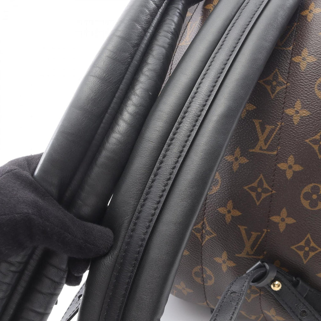 Louis Vuitton Black Brown Coated Canvas Leather Backpack