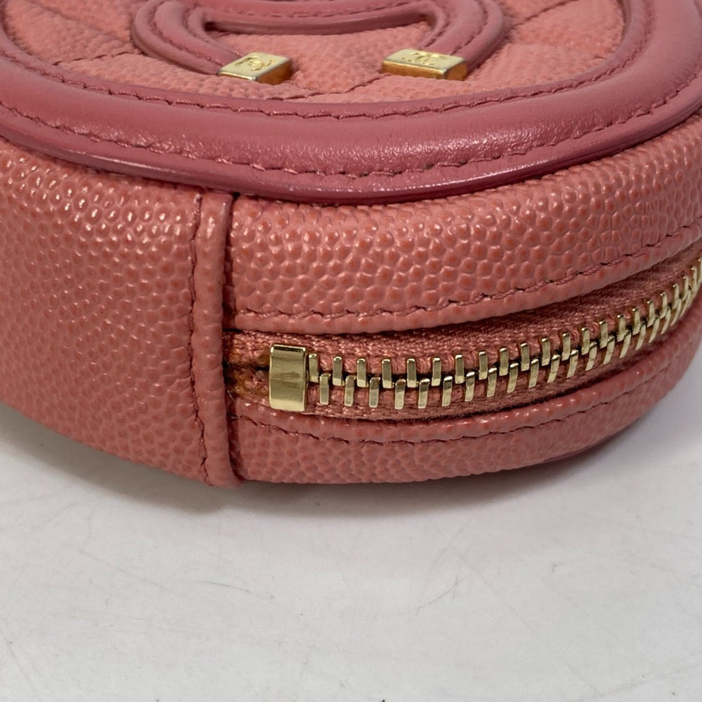 Chanel Pink Leather Coin Purse/Coin Case