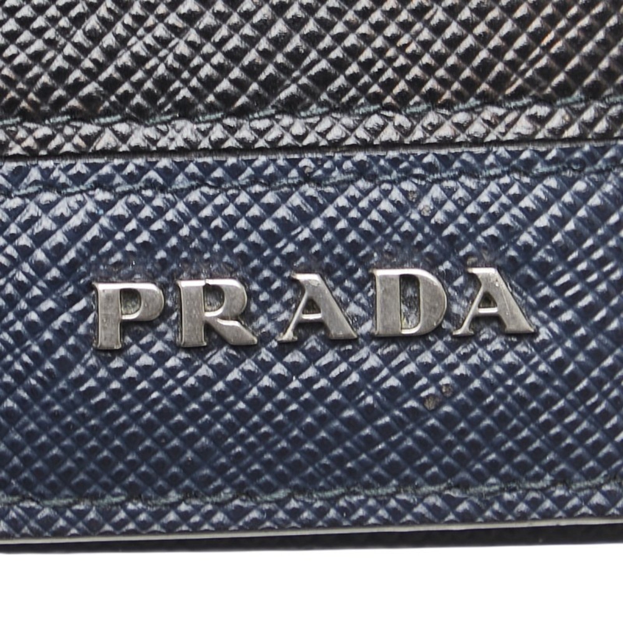 Prada Black Navy Leather Wallet (Bi-Fold)