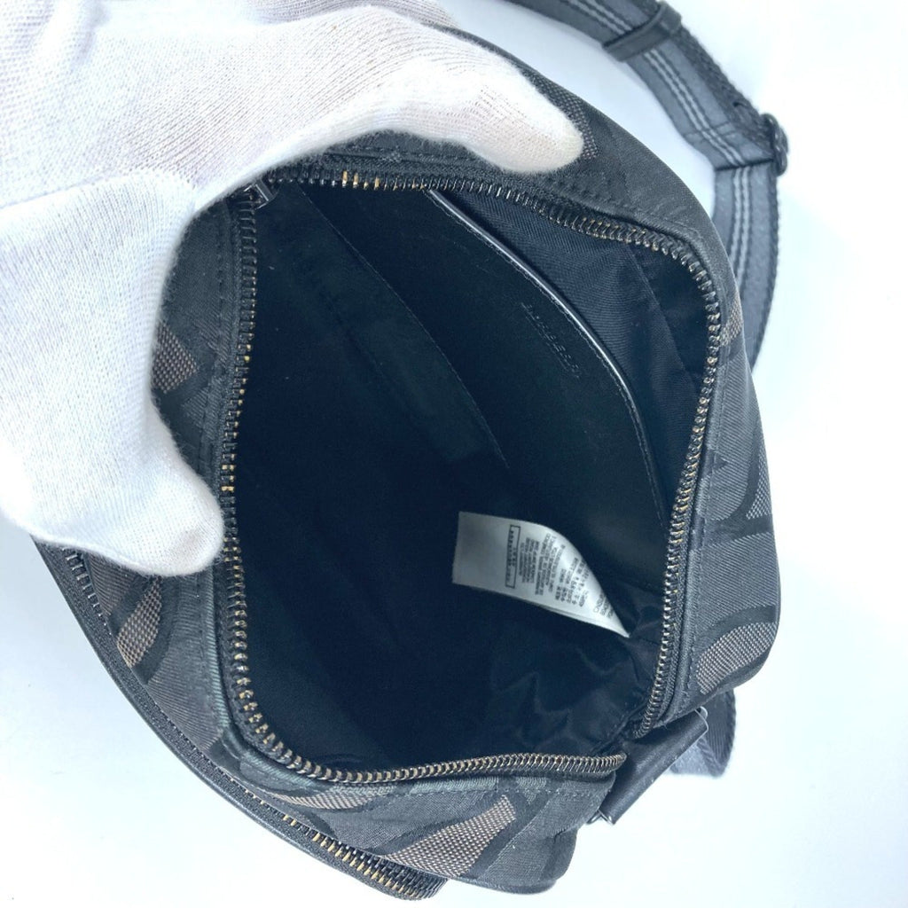 Burberry Black Gray Nylon Canvas Pochette Shoulder Bag