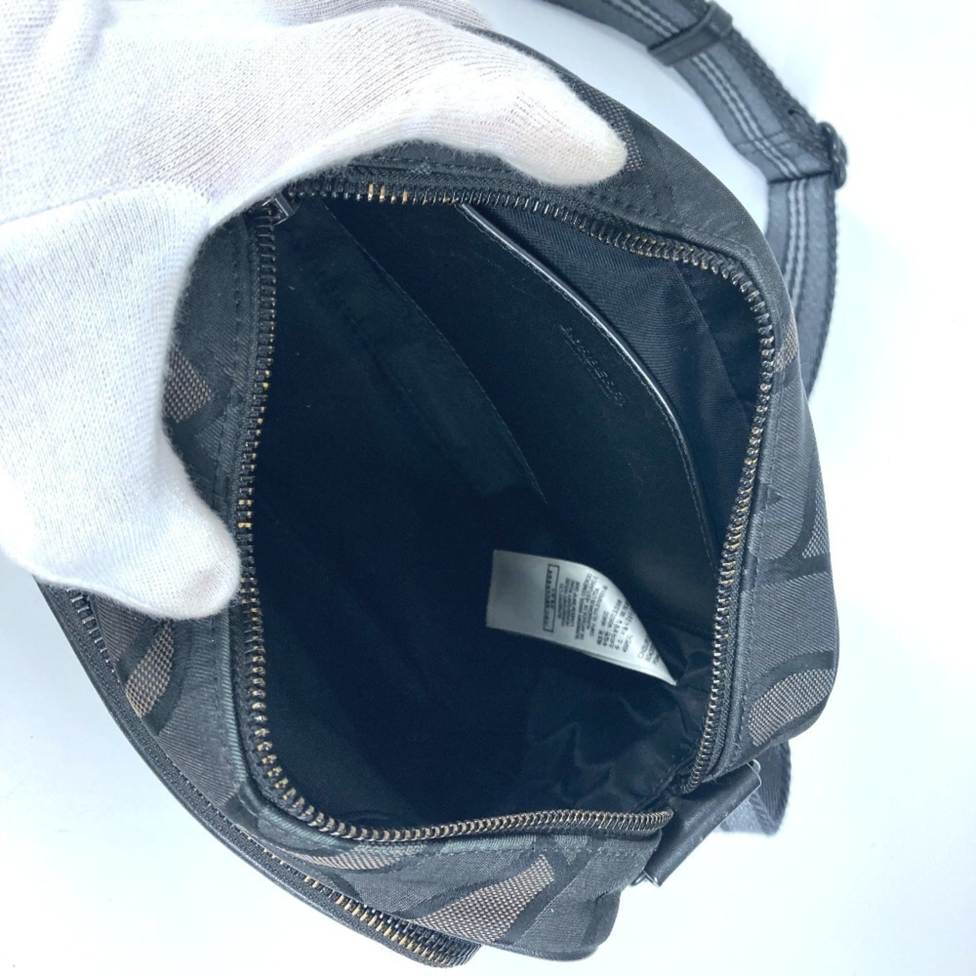 Burberry Black Gray Nylon Canvas Pochette Shoulder Bag
