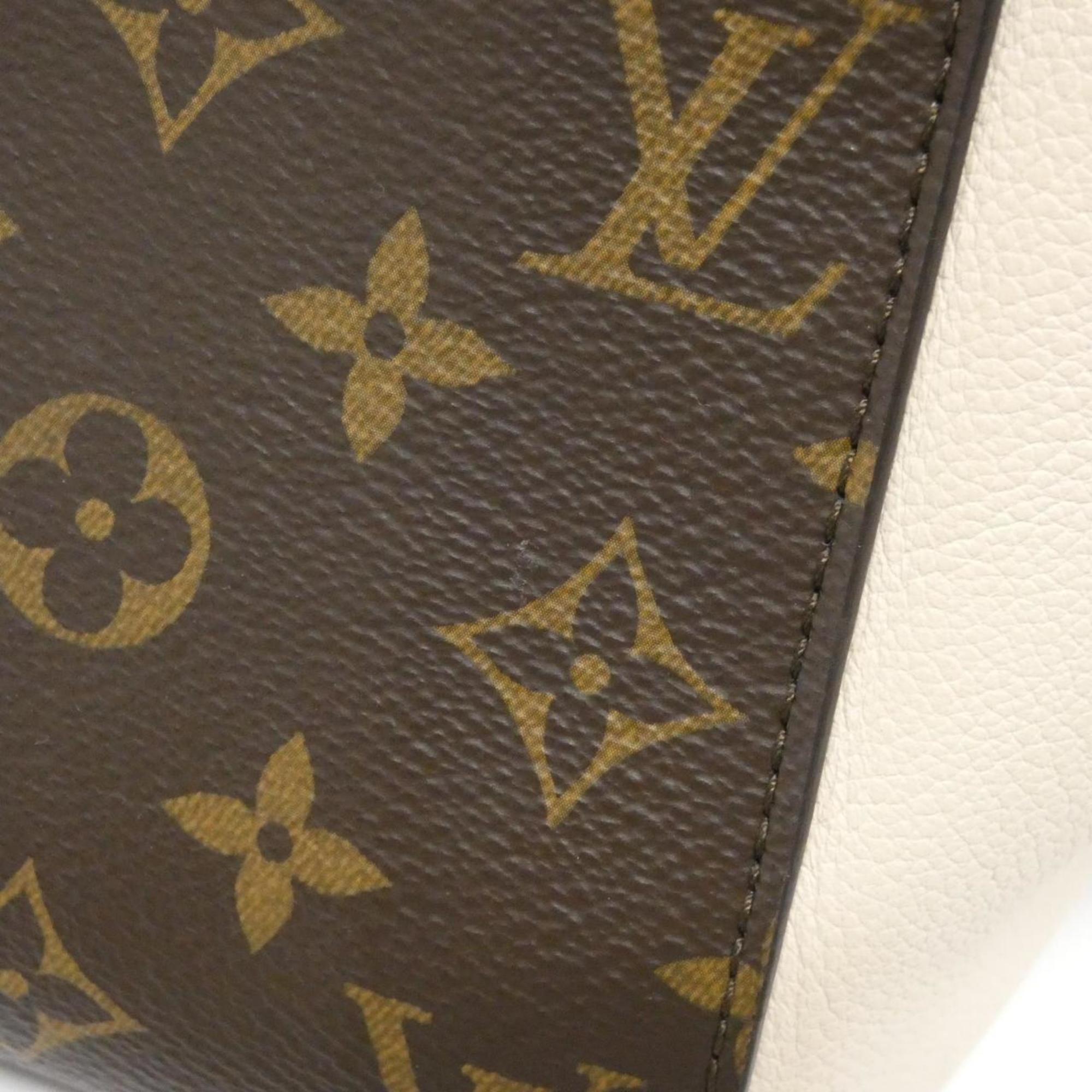Louis Vuitton Monogram Black Cerise Cream Coated Canvas Leather Handbag