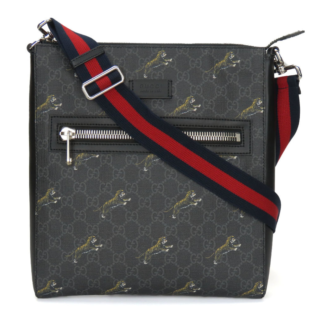 Gucci Black Gray Gg Supreme Shoulder Bag (Pre-Owned)