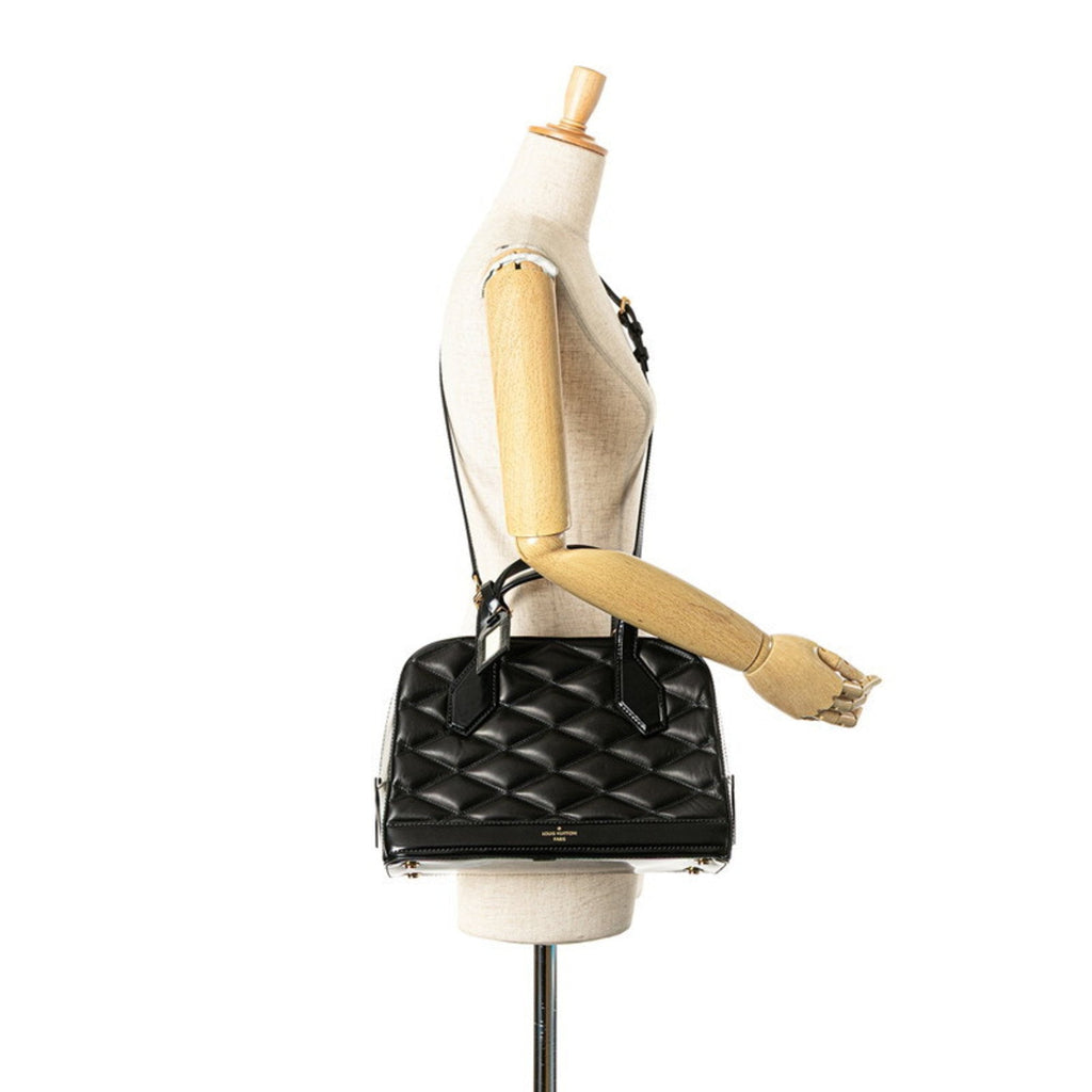 Louis Vuitton Black Leather Handbag Shoulder Bag