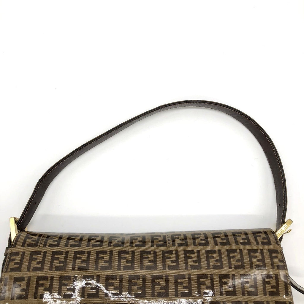 Fendi Zucchino Brown Nylon Shoulder Bag