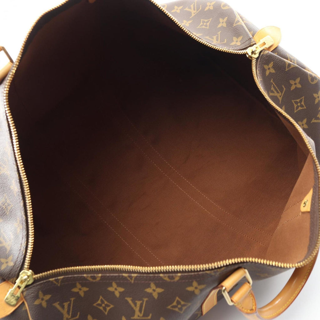 Louis Vuitton Brown Monogram Coated Canvas Leather Boston Bag
