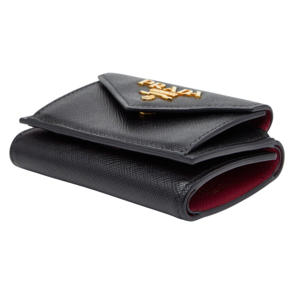 Prada Black Leather Wallet (Tri-Fold)