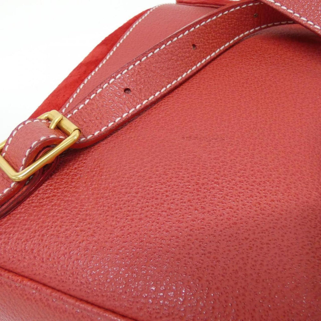 Gucci Red Color Suede Leather Backpack (Pre-Owned)