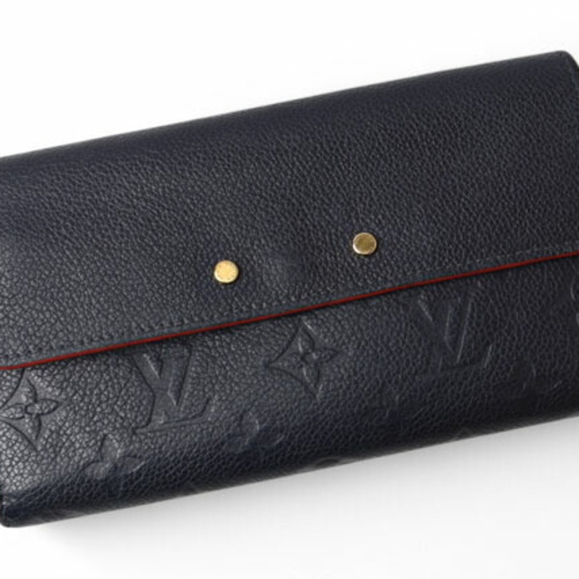 Louis Vuitton Marine Rouge Monogram Monogram Empreinte Long Wallet (Tri-Fold)