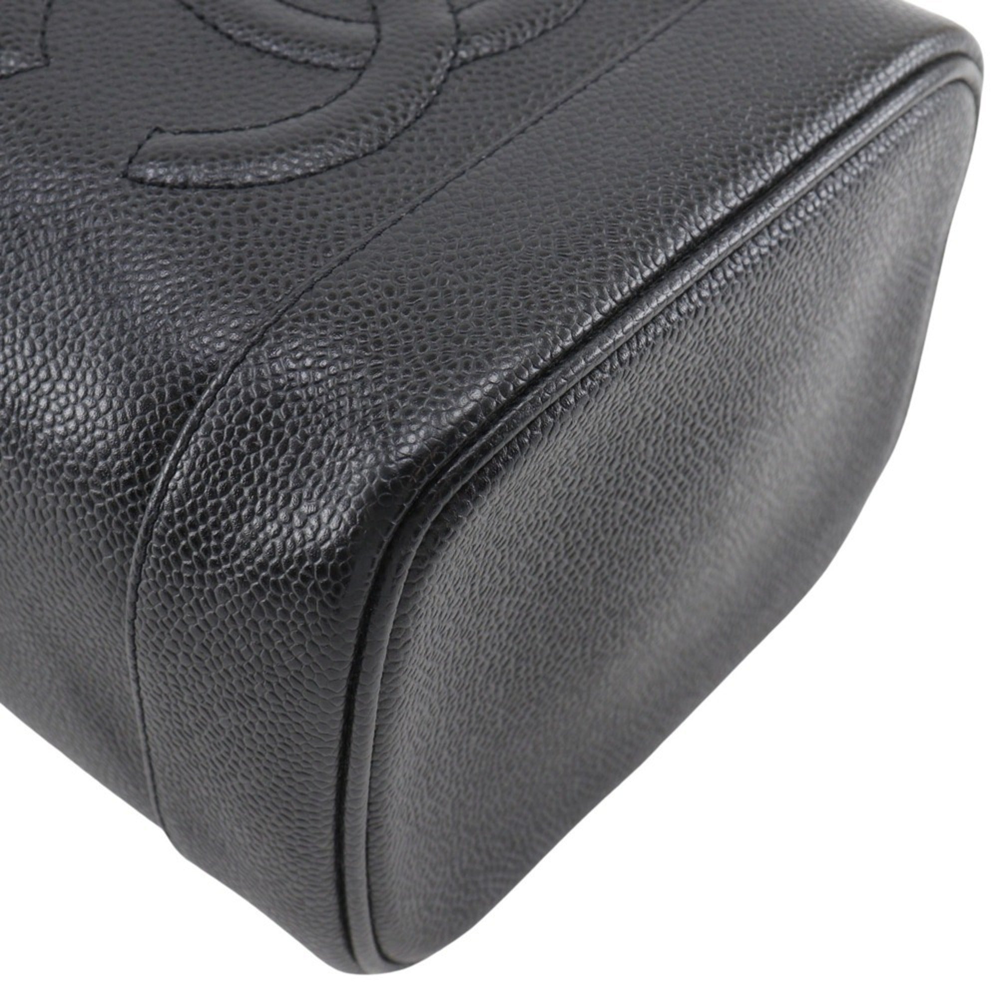 Chanel Black Caviar Leather Handbag Pouch