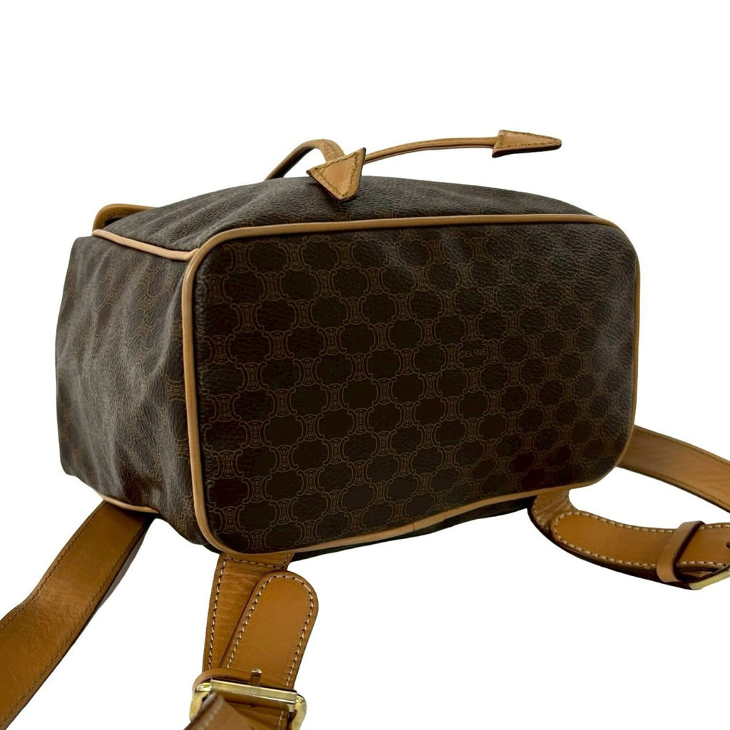 Celine Brown Leather Pvc Backpack
