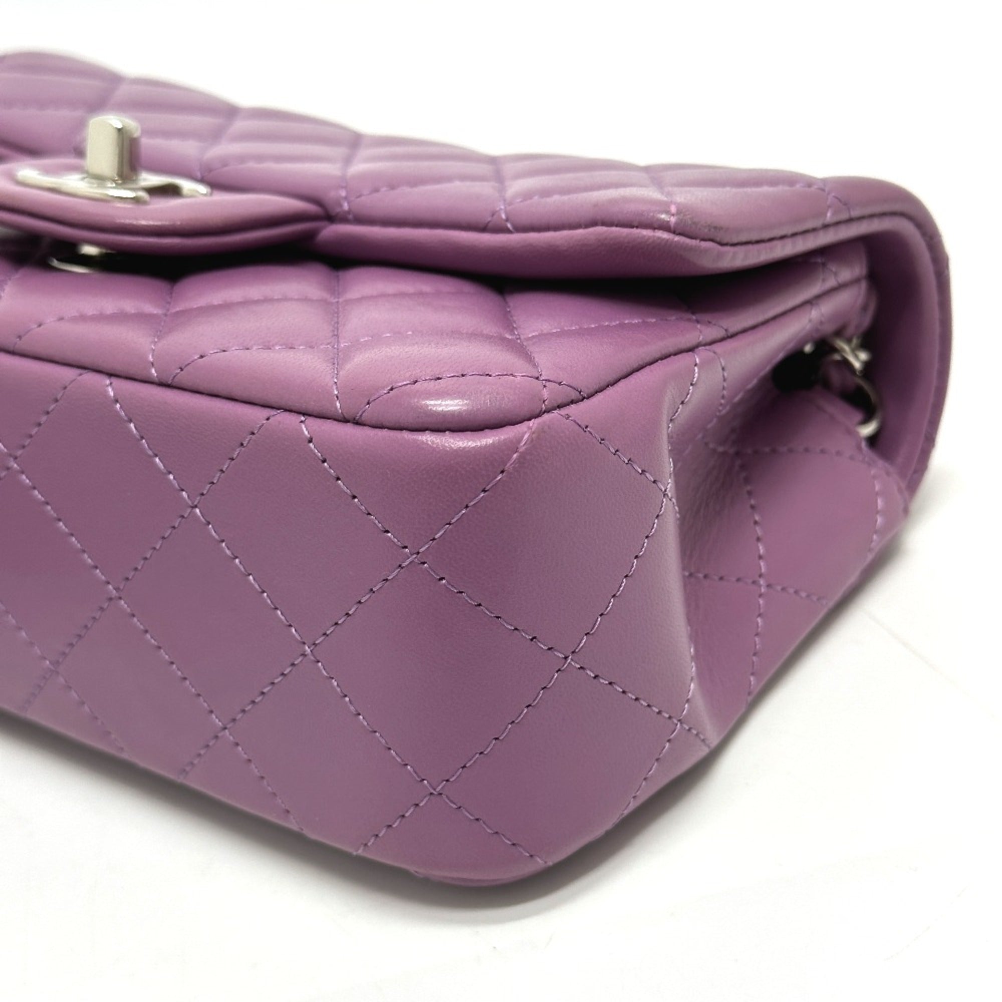 Chanel Purple Leather Shoulder Bag