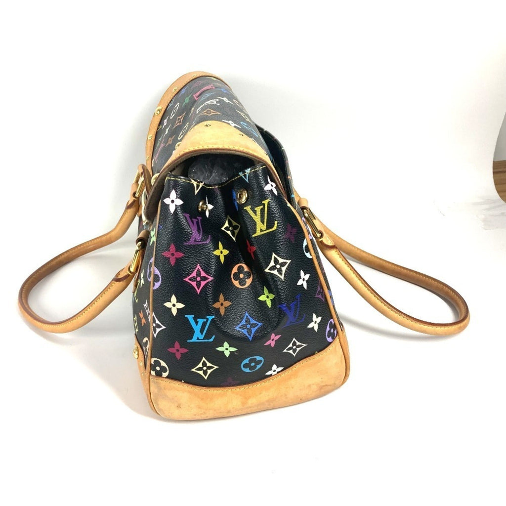 Louis Vuitton Black Multi-Color Noir Monogram Multicolore Canvas Handbag Shoulder Bag Tote Bag