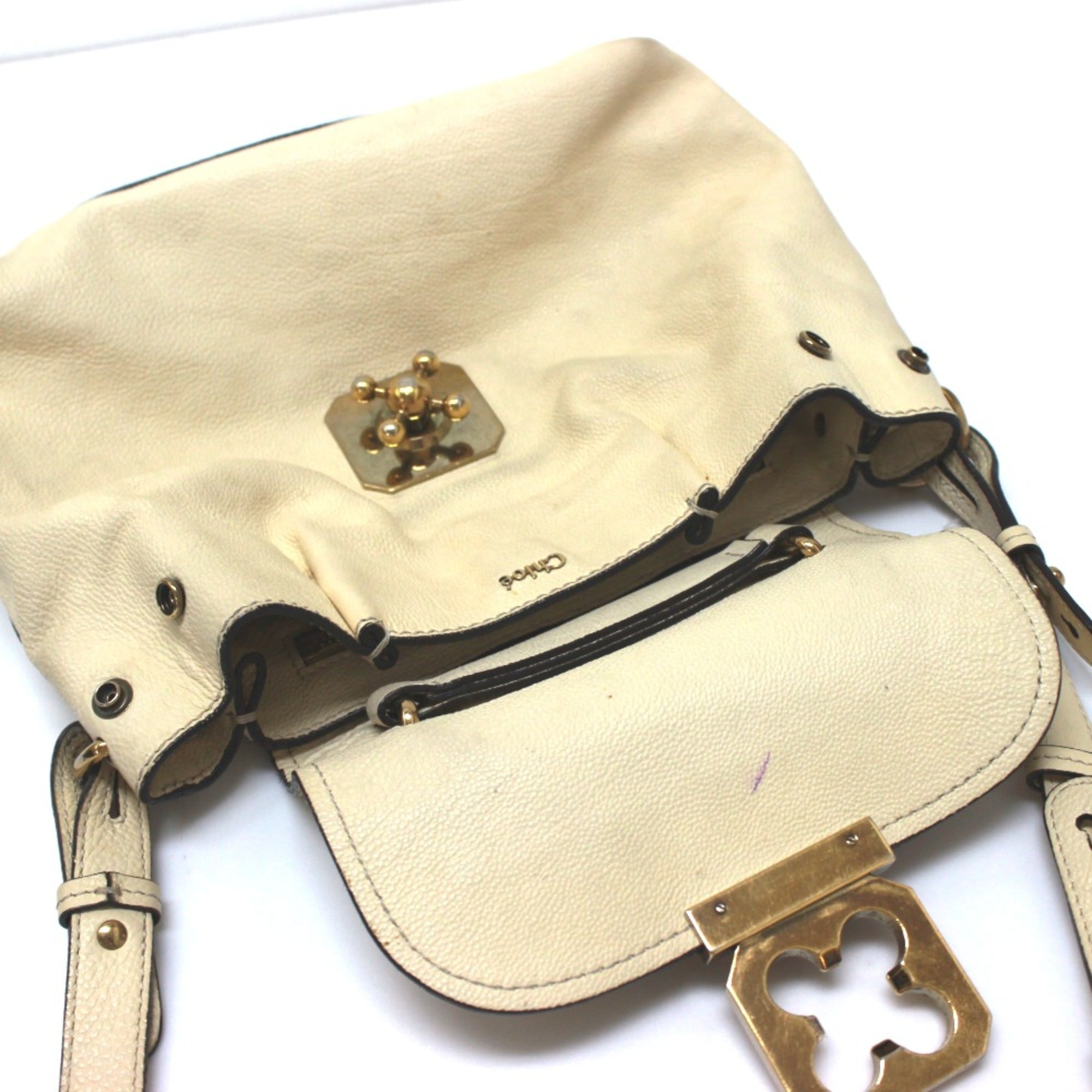 Chloé Beige Leather Shoulder Bag (Pre-Owned)