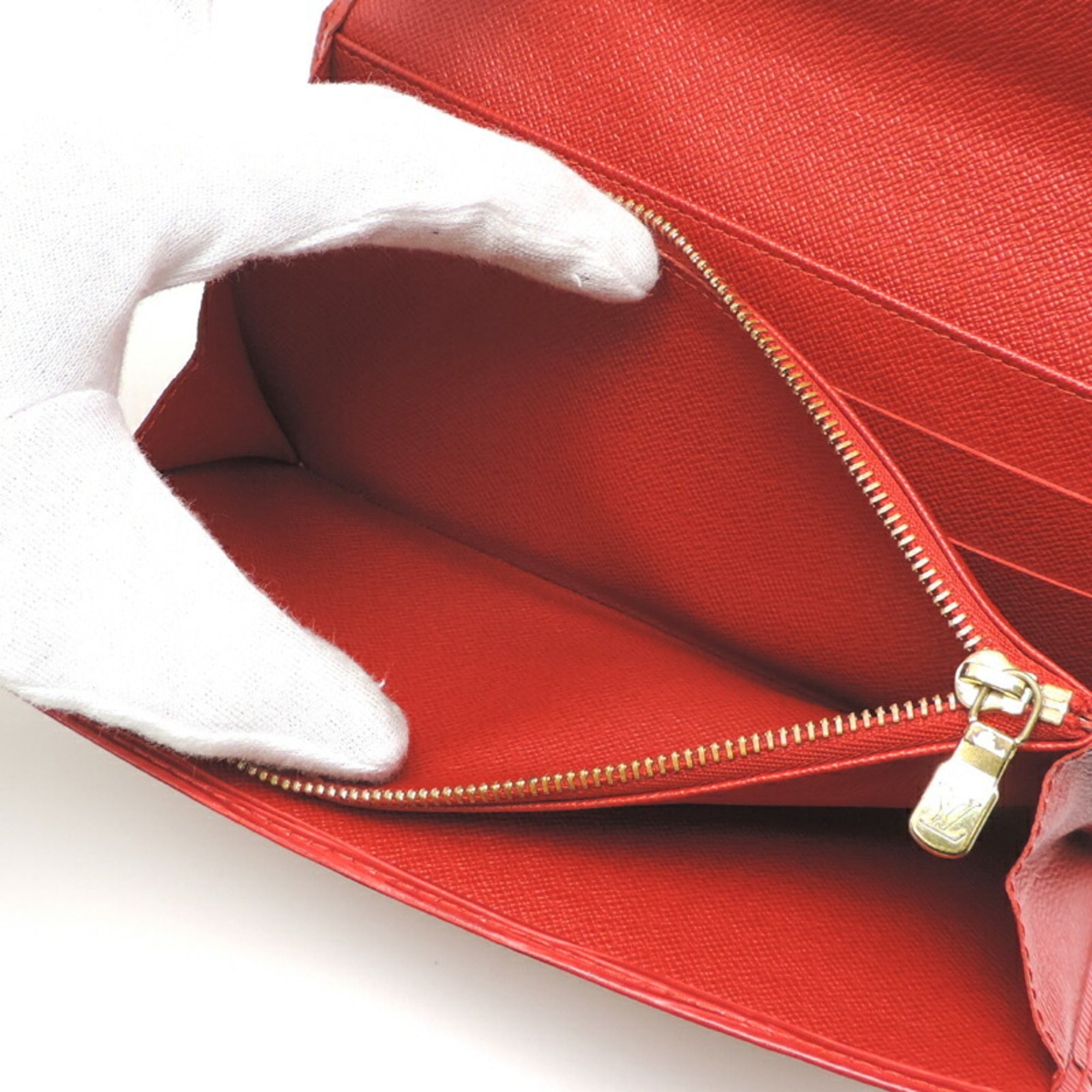 Louis Vuitton Epi Castilian Red Red Color Epi Leather Long Wallet