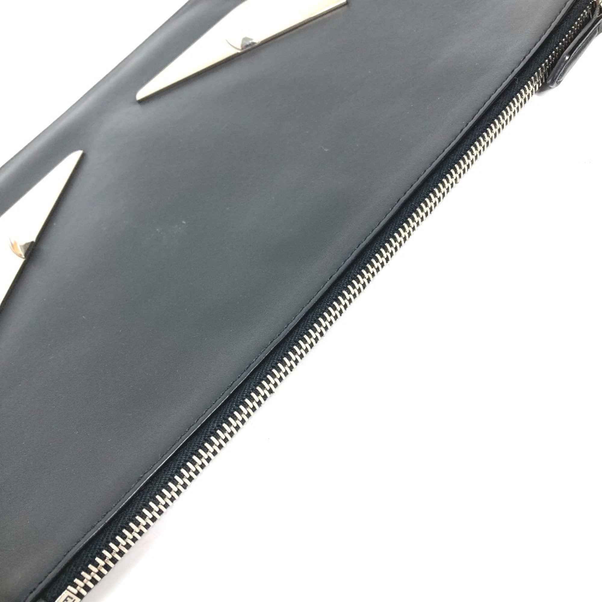 Fendi Black Leather Clutch Bag