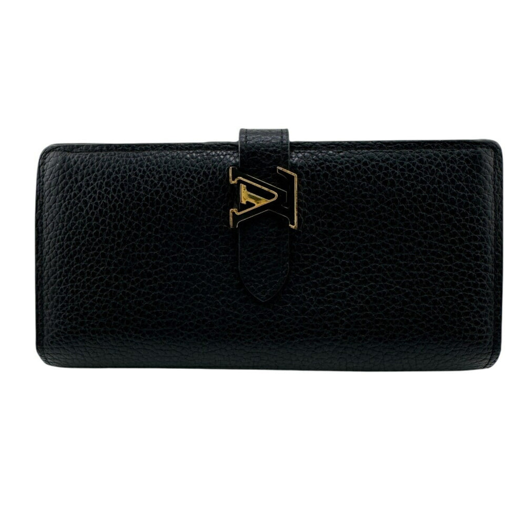 Louis Vuitton Black Leather Long Wallet
