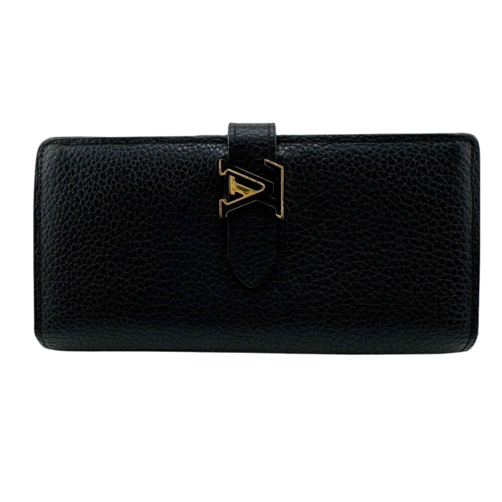 Louis Vuitton Black Leather Long Wallet