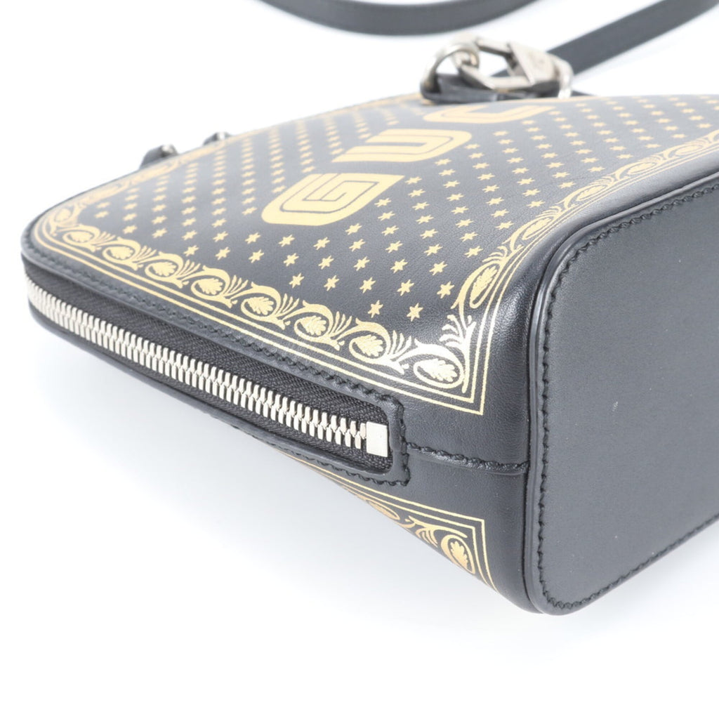 Gucci Black Gold Leather Shoulder Bag (Pre-Owned)
