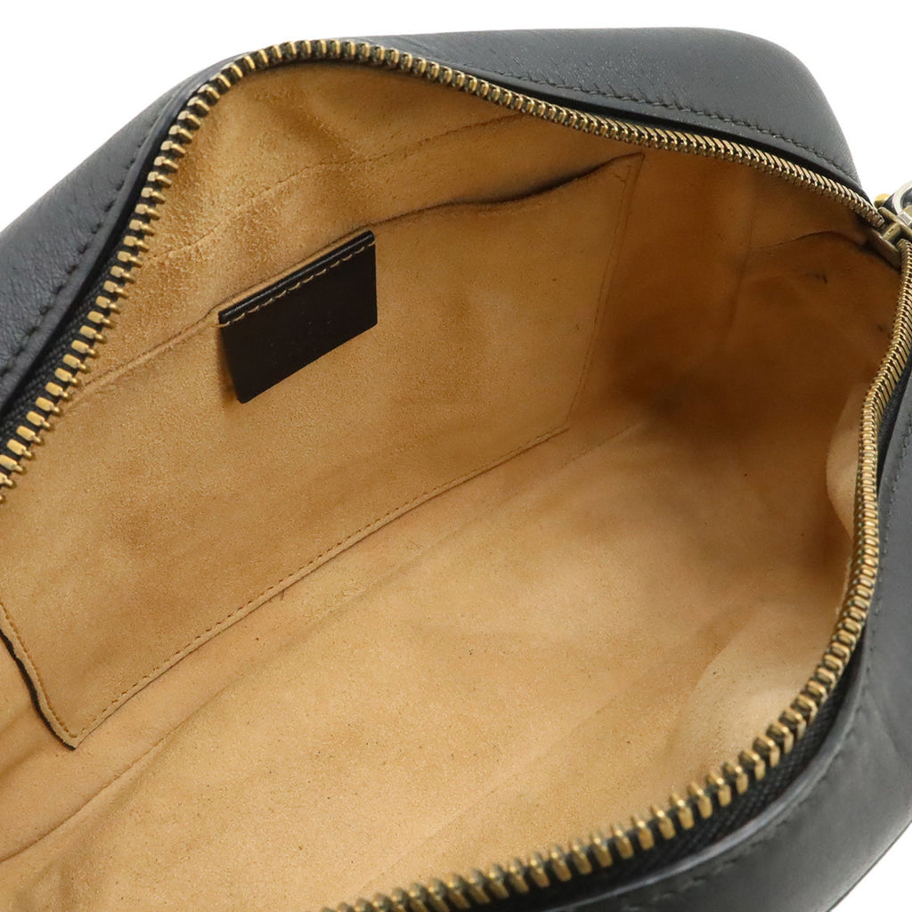 Gucci Gg Marmont Black Leather Shoulder Bag (Pre-Owned)