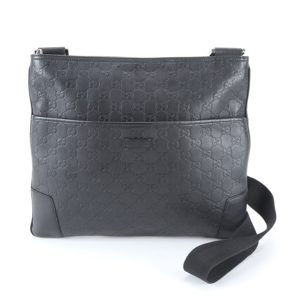Gucci Guccissima Black Leather Shoulder Bag (Pre-Owned)