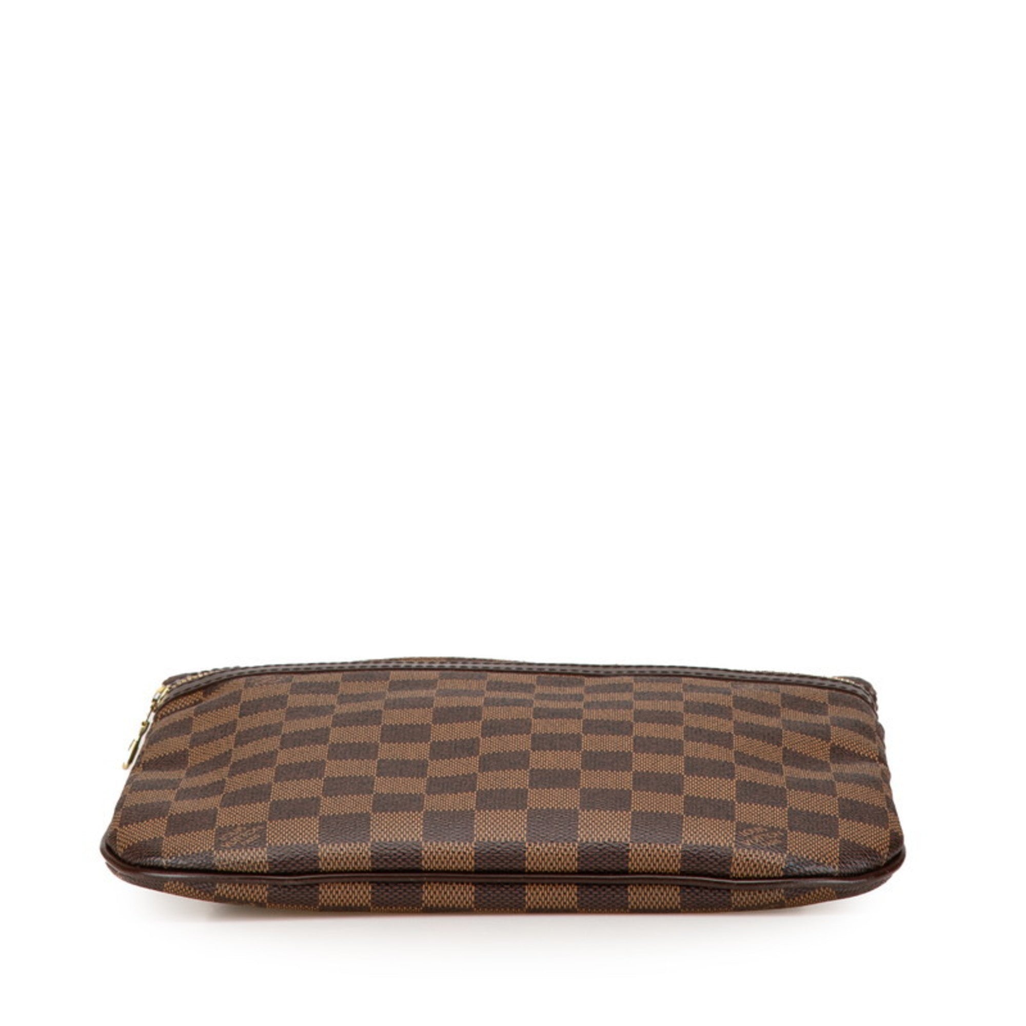 Louis Vuitton Damier Brown Damier Canvas Pvc Leather Pochette Shoulder Bag