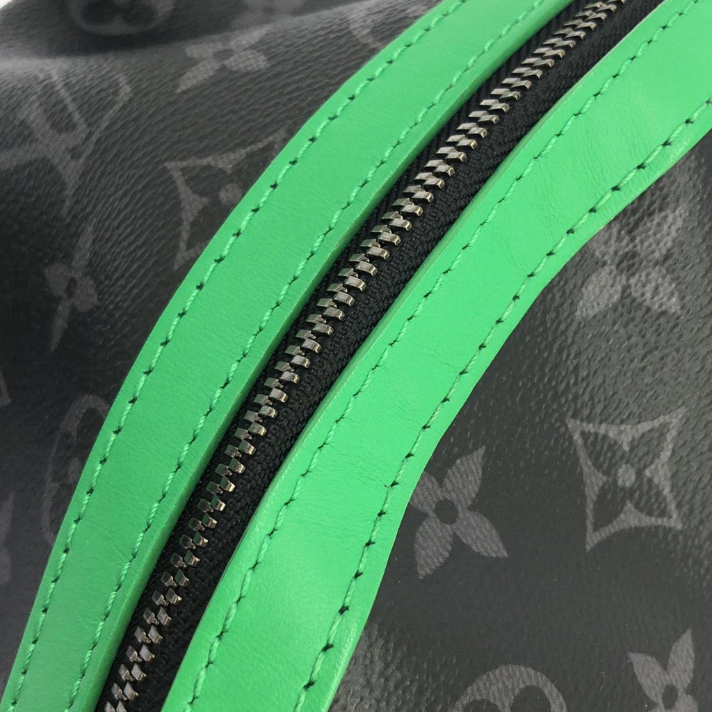 Louis Vuitton Black Green Coated Canvas Backpack