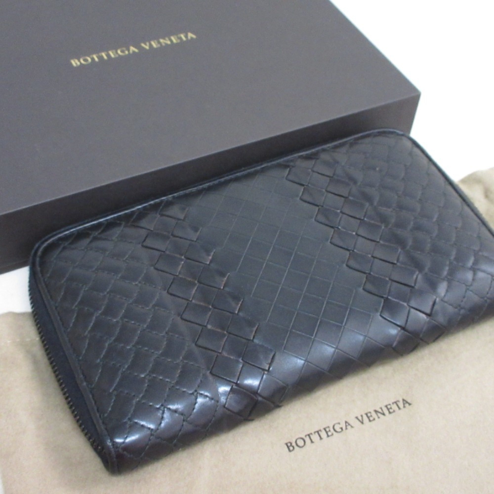 Bottega Veneta Black Leather Long Wallet (Bi-Fold)